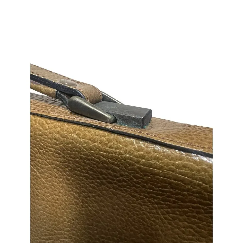 Vtg Weathered Pebbled Leather Portfolio Briefcase Detachable Shoulder Strap